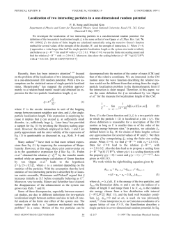 Localization of two interacting particles in a one