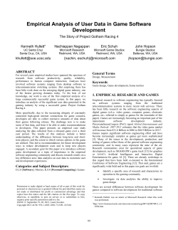 Empirical analysis of user data in game software