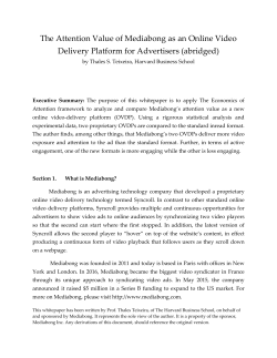The Attention Value of Mediabong as an Online Video Delivery