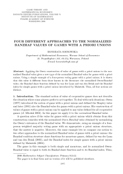 four different approaches to the normalized banzhaf values of