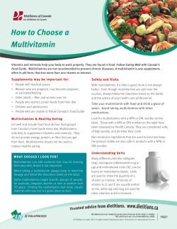Factsheet How to choose a multivitamin - general