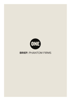 ONE Brief: Phantom Firms