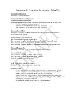 Laboratory Safety Plan