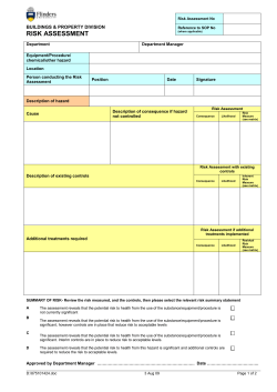 BPD Risk Assessment form