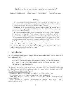 Finding subsets maximizing minimum structures 1 Introduction