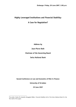 Highly Leveraged Institutions and Financial Stability: A Case for