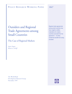 Outsiders and Regional Trade Agreements among Small Countries