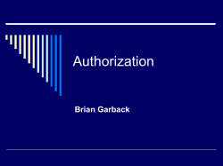 Authorization - cs.Virginia