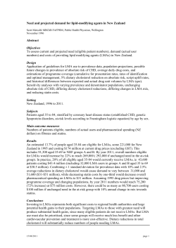 Need and projected demand for lipid-modifying agents in