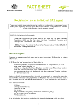 19 - FS Registration as an Individual BAS agent