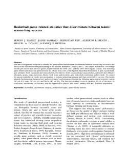 Basketball game-related statistics that discriminate between teams