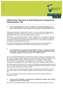 Microsoft Word - CQUniversity Response to Draft Admissions