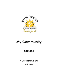 Grade 2 Social Studies: My Community - Supporting-Social