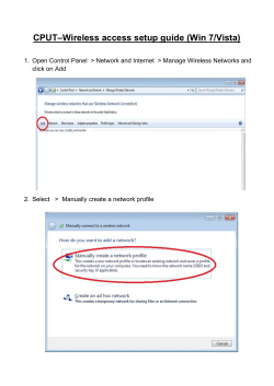 CPU UT&ndash;Wi reless s acces ss set tup gu ide (W Win 7/V Vista)