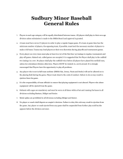 Sudbury Minor Baseball General Rules