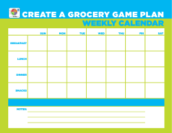 Create a GroCery Game Plan WeeKly CalenDar