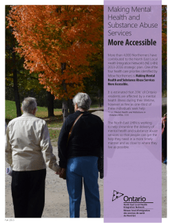 to read what the North East LHIN is doing to make Mental Health care