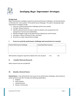 Developing Major Improvement Strategies