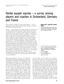 Dental squash injuries &ndash; a survey among players