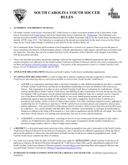 rules of the south carolina youth soccer association, inc