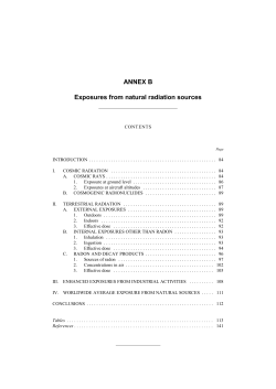Annex B: Exposures from natural radiation sources