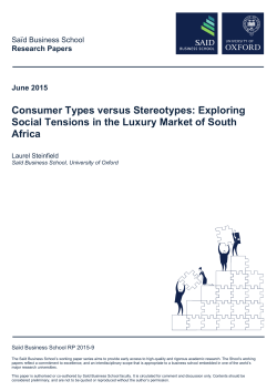 Consumer Types versus Stereotypes: Exploring Social
