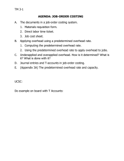 agenda: job-order costing
