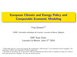 European Climate and Energy Policy and Computable Economic