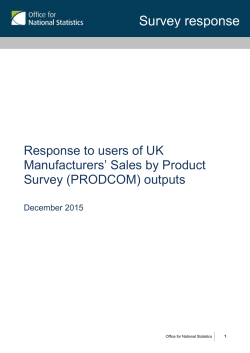 PRODCOM - Office for National Statistics