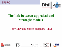 Update on the Strategic Modelling Work in DISTILLATE (Professor
