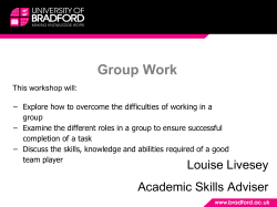 Group Work - The University of Bradford