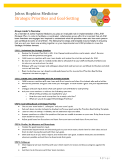 Johns Hopkins Medicine Strategic Priorities and Goal