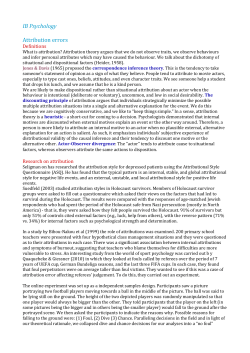 Attribution Biases