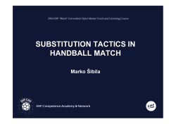 SUBSTITUTION TACTICS IN HANDBALL MATCH