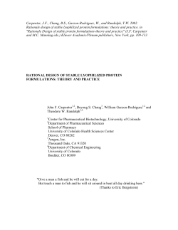 Rational Design of Stable Lyophilized Protein
