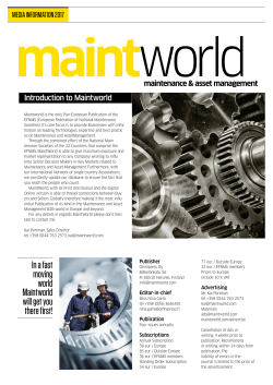 In a fast moving world Maintworld will get you there first!