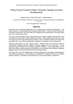 Tilting Human Powered Trikes - Australasian Transport Research