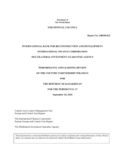 Kazakhstan - Performance and Learning Review