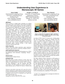 Understanding User Experience in Stereoscopic 3D