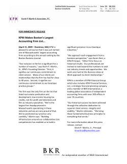 KPM Makes Boston`s Largest Accounting Firm List…