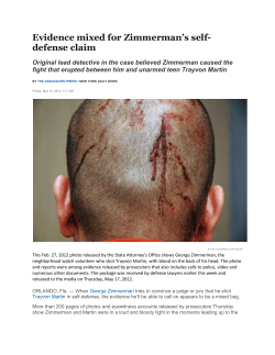 Evidence mixed for Zimmerman`s self