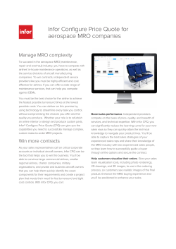 Infor Configure Price Quote for aerospace MRO companies