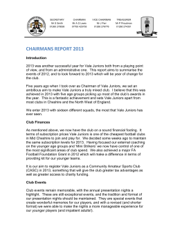 chairman - Vale Juniors FC Congleton