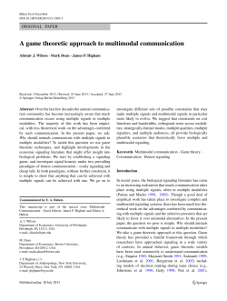 A game theoretic approach to multimodal signaling