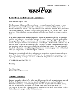 Intramural Employee Handbook