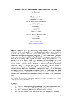 Argument structure constructions in a Natural Language Processing