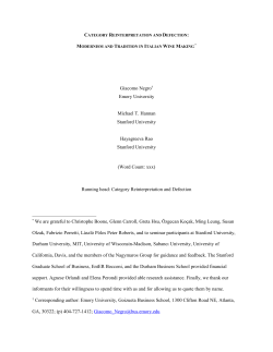 no barrique, no berlusconi*: organizational