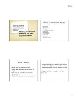 Planning Powerful Units of Inquiry