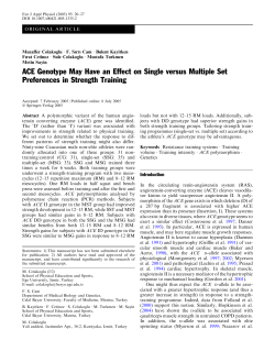 ACE Genotype May Have an Effect on Single versus Multiple Set