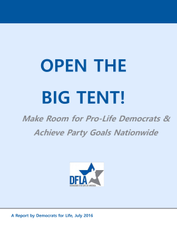 OPEN THE BIG TENT! - Democrats For Life of America